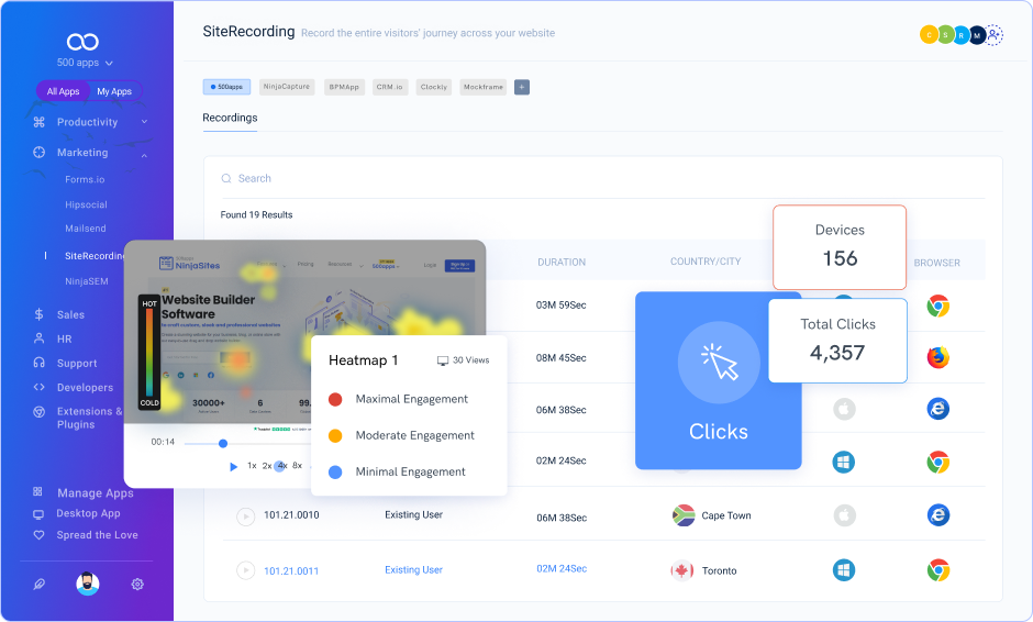 Website Visitor Tracker SiteRecording by 500apps